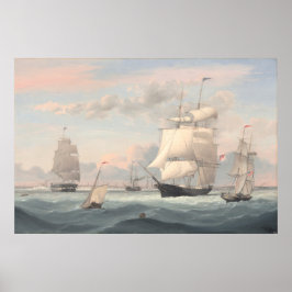 New York Harbour - Fitz Henry Lane Fine Art Poster