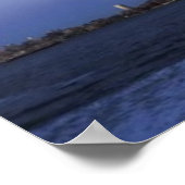 New York Harbour met veerboten en helikopters Poster (Hoek)