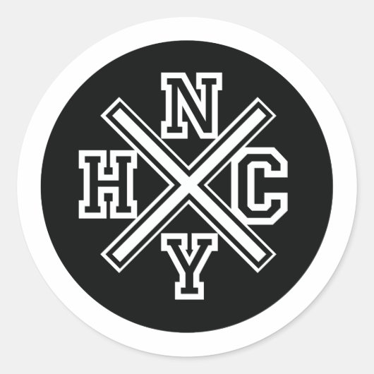 New York Hardcore Ronde Sticker (Voorkant)