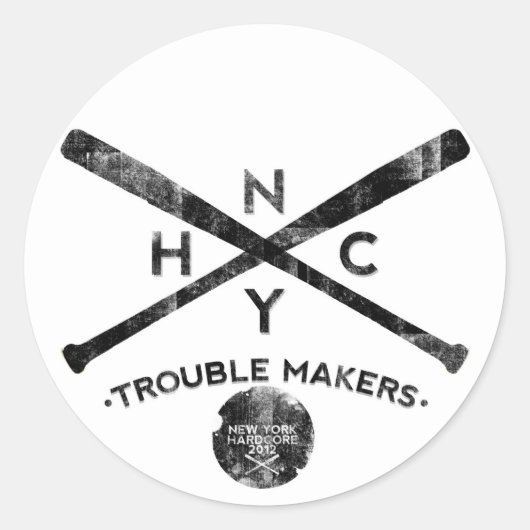 New York hardcore Ronde Sticker (Voorkant)