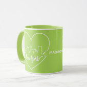 New York Heart aangepaste naam & kleur mokken (Voorkant links)