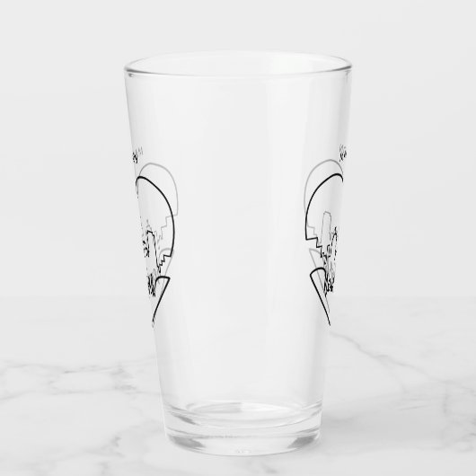 New York Heart, aangepaste naam pint glass Glas (Links)