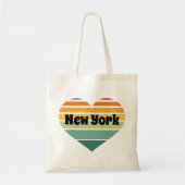 New York Heart Retro Style Canvas tas (Voorkant)