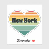 New York Heart Retro Style Sticker (Vel)
