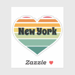 New York Heart Retro Style Sticker