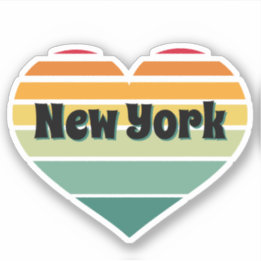 New York Heart Retro Style Sticker