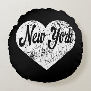 New York Heart Rond Kussen