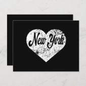 New York Heart RSVP Kaartje (Voorkant / Achterkant)