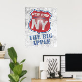 New York het Big Apple Shield Poster (Thuiskantoor)