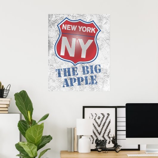 New York het Big Apple Shield Poster (Thuiskantoor)