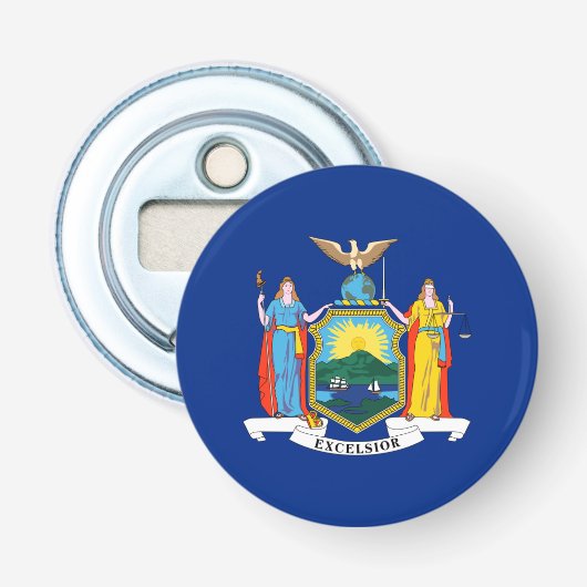 New York: het rijk van de staat, thuis van de Big Button Flesopener (Voorkant)