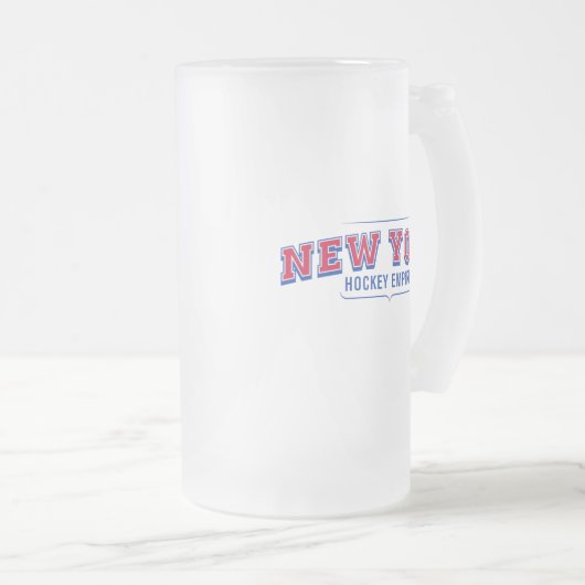 New York Hockey Empire 16 oz Frosted Glass Mok (Voorkant rechts)