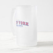 New York Hockey Empire 16 oz Frosted Glass Mok (Voorkant links)