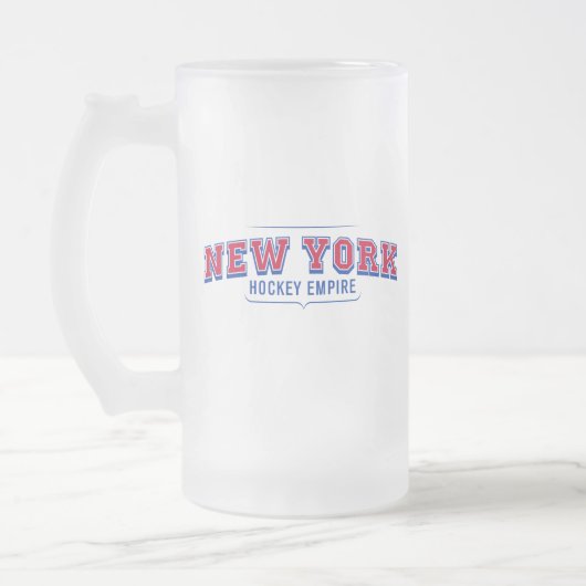 New York Hockey Empire 16 oz Frosted Glass Mok (Links)