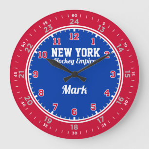 New York Hockey Empire 24-uurs wandklok