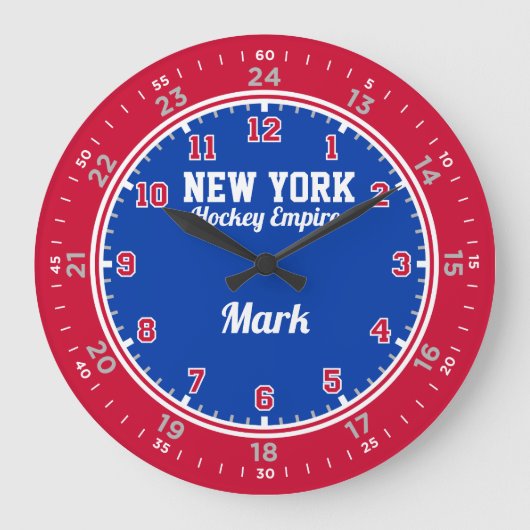 New York Hockey Empire 24-uurs wandklok (Voorkant)