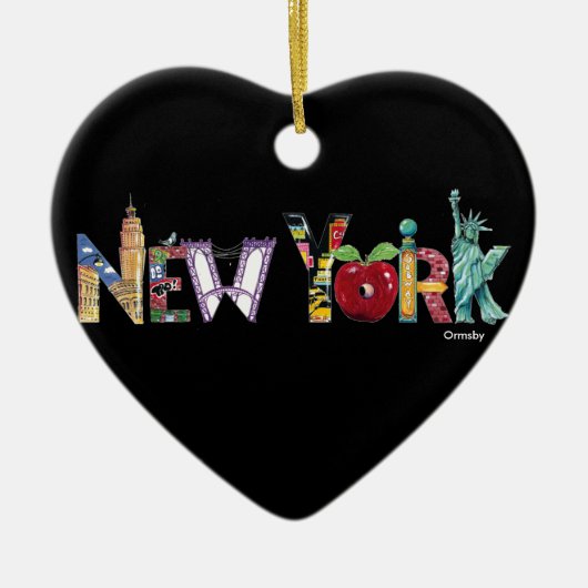New York Holiday Ceramic Ornament (Voorkant)