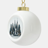 New York Holiday Elegance - Customizable Christmas Keramische Bal Ornament (Rechts)