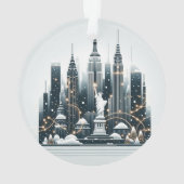 New York Holiday Elegance - Customizable Christmas Ornament (achterkant)