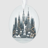 New York Holiday Elegance - Customizable Christmas Ornament (voorkant)