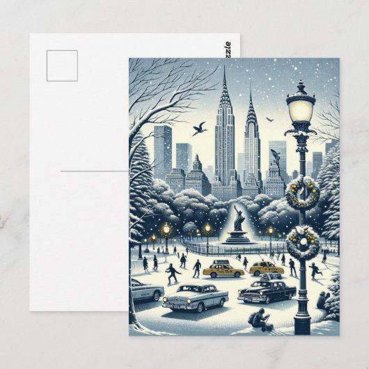 New York Holiday Elegance -  Kerstmis Briefkaart (Voorkant / Achterkant)