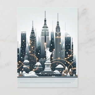 New York Holiday Elegance -  Kerstmis Briefkaart
