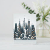 New York Holiday Elegance -  Kerstmis Briefkaart (Staand voorkant)
