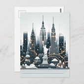 New York Holiday Elegance -  Kerstmis Briefkaart (Voorkant / Achterkant)