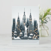 New York Holiday Elegance -  Kerstmis Feestdagenkaart (Staand voorkant)