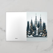 New York Holiday Elegance -  Kerstmis Folie Feestdagenkaart (Buiten Laag)