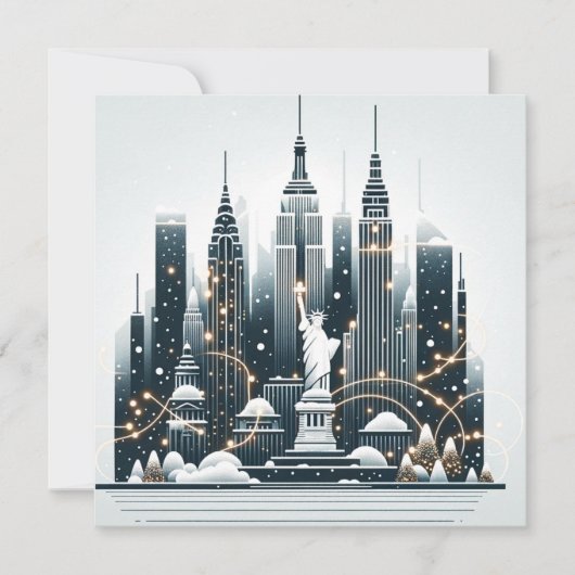 New York Holiday Elegance -  Kerstmis Kaart (Voorkant)