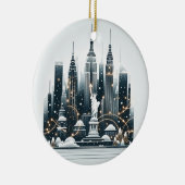 New York Holiday Elegance -  Kerstmis Keramisch Ornament (Rechts)
