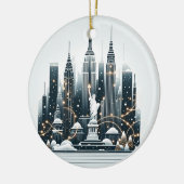 New York Holiday Elegance -  Kerstmis Keramisch Ornament (Links)