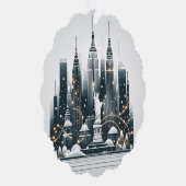 New York Holiday Elegance -  Kerstmis Ornament Kaart (Rechts)