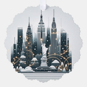 New York Holiday Elegance -  Kerstmis Ornament Kaart