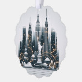 New York Holiday Elegance -  Kerstmis Ornament Kaart (Links)