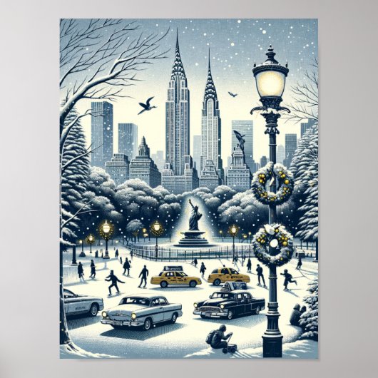 New York Holiday Elegance -  Kerstmis Poster (Voorkant)