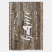 New York Home State Personalized Wood Kijk uit Deken (Voorkant Verticaal)