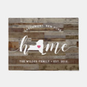 New York Home State Personalized Wood Kijk uit Deurmat (Voorkant)