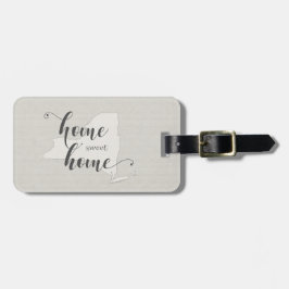 New York - Home Sweet Home burlap-look Bagagelabel