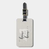 New York - Home Sweet Home burlap-look Bagagelabel (Voorkant verticaal)
