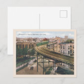  New York hooggeplaatste Railroad 110th Street Briefkaart (Voorkant / Achterkant)