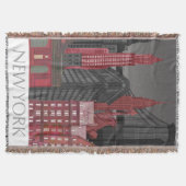 New York Hoogte van nacht - Rood Deken (Voorkant)