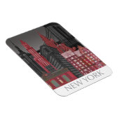 New York Hoogte van nacht - Rood Magneet (Rechterzijde)