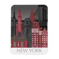 New York Hoogte van nacht - Rood