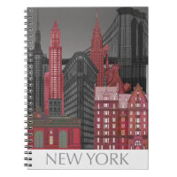 New York Hoogte van nacht - Rood