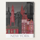 New York Hoogte van nacht - Rood Planner (Achterkant)