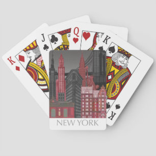 New York Hoogte van nacht - Rood Pokerkaarten