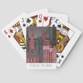 New York Hoogte van nacht - Rood Pokerkaarten (Achterkant)