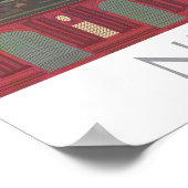 New York Hoogte van nacht - Rood Poster (Hoek)